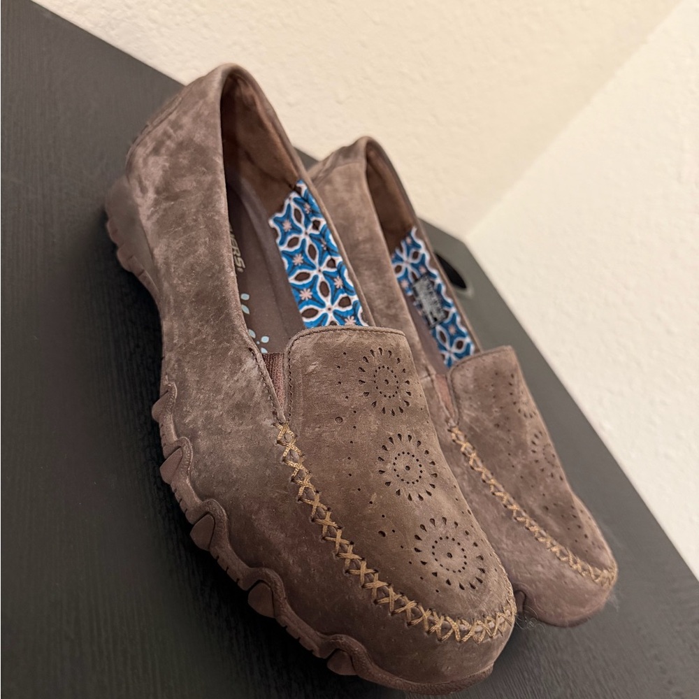 Skechers Brown Suede Slip-On Loafers
